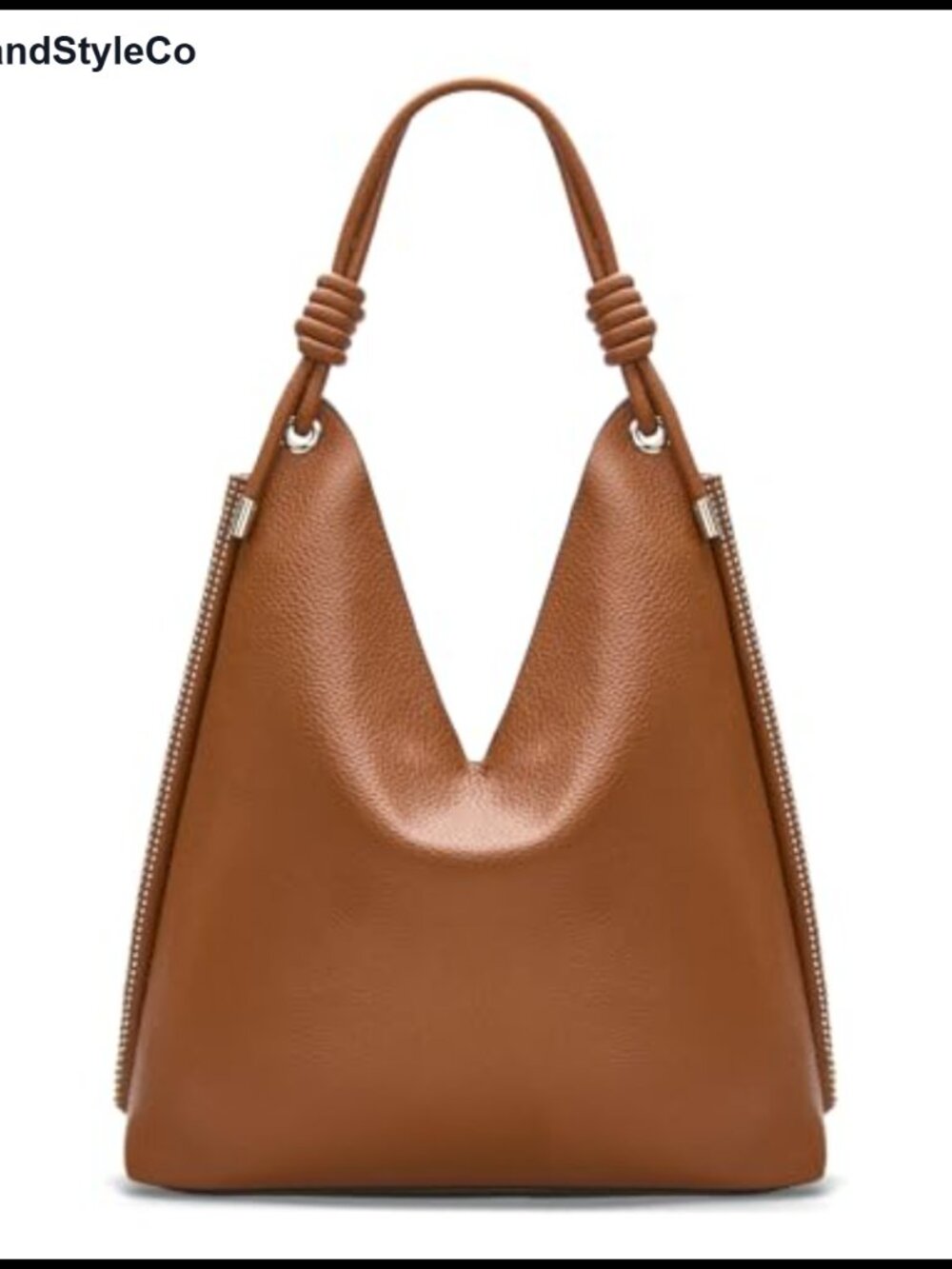Women's Large Slouchy Vegan Leather Hobo Bag Knotted Top Handle Shoulder Purse